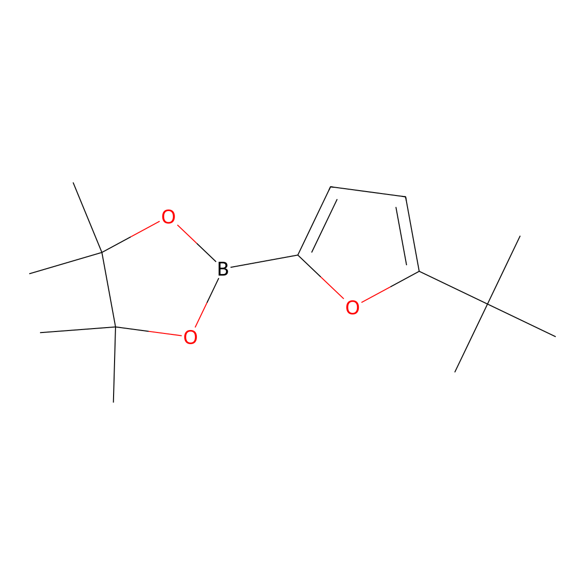 5-(Tert-butyl)furan-2-boronic acid pinacol ester molecular structure, CAS 1802557-93-2