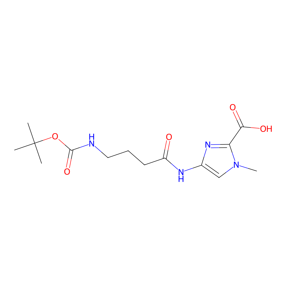 4-(4-Tert-butoxycarbonylaminobutyrylamino)-1-methyl-1h-imidazole-2-carboxylic acid molecular structure, CAS 180258-48-4