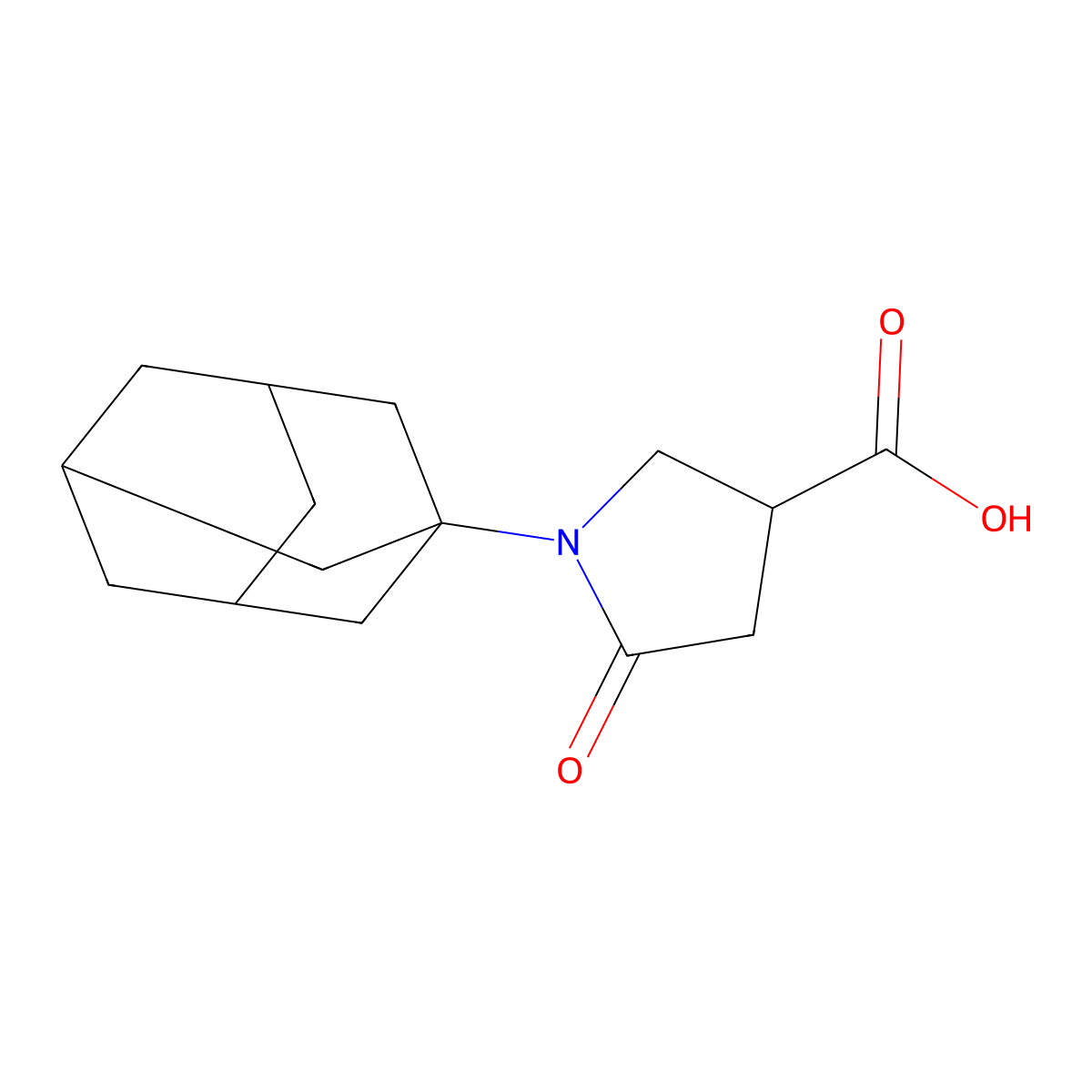 1-Adamantanyl-5-oxopyrrolidine-3-carboxylic acid molecular structure, CAS 180258-76-8