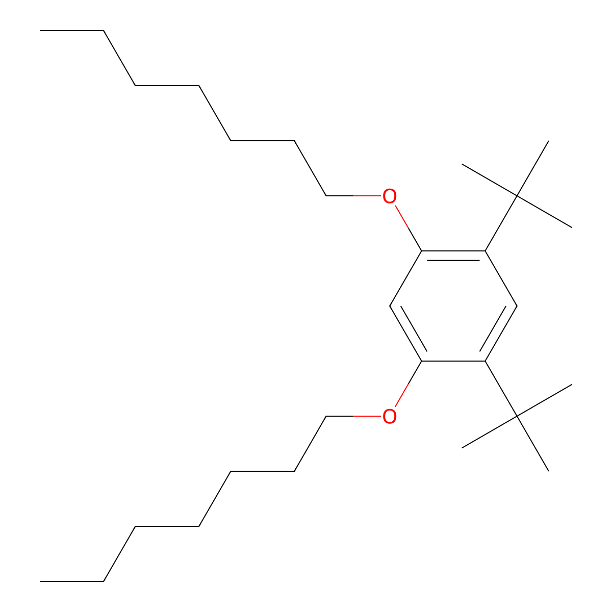 1,5-di-Tert-butyl-2,4-bis(heptyloxy)benzene molecular structure, CAS 1802630-16-5