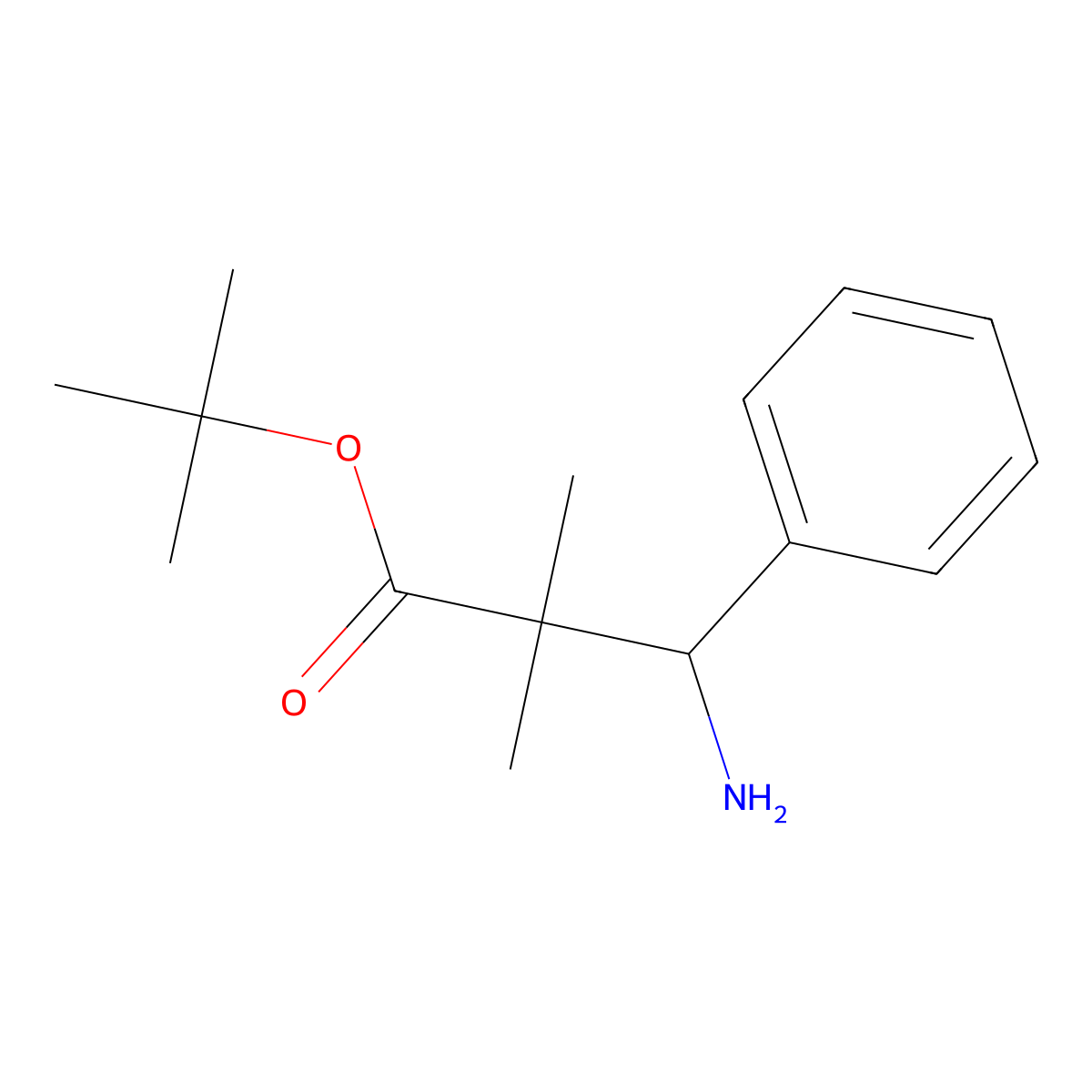 Tert-butyl 3-amino-2,2-dimethyl-3-phenylpropanoate molecular structure, CAS 180264-32-8