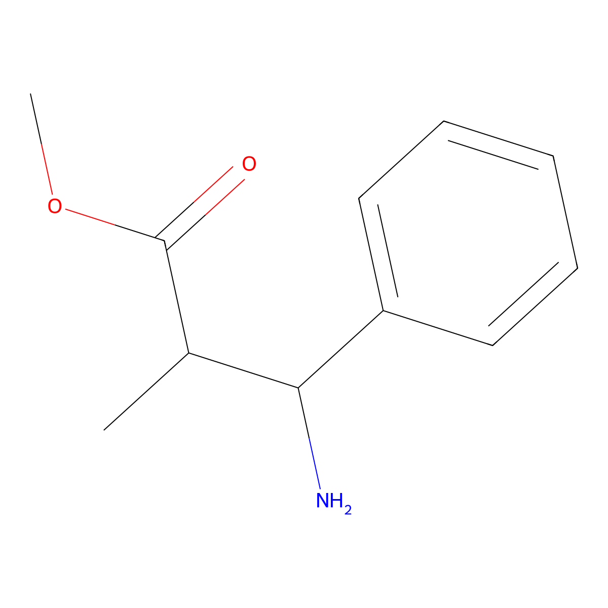 3-Amino-2-methyl-3-phenyl-propionic acid methyl ester molecular structure, CAS 180264-35-1