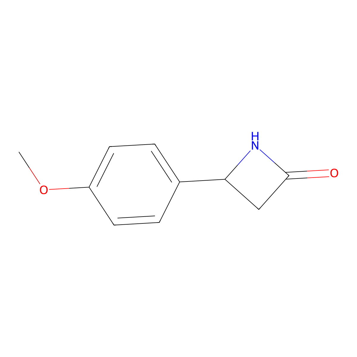 4-(4-Methoxyphenyl)-2-azetidinone molecular structure, CAS 180264-44-2
