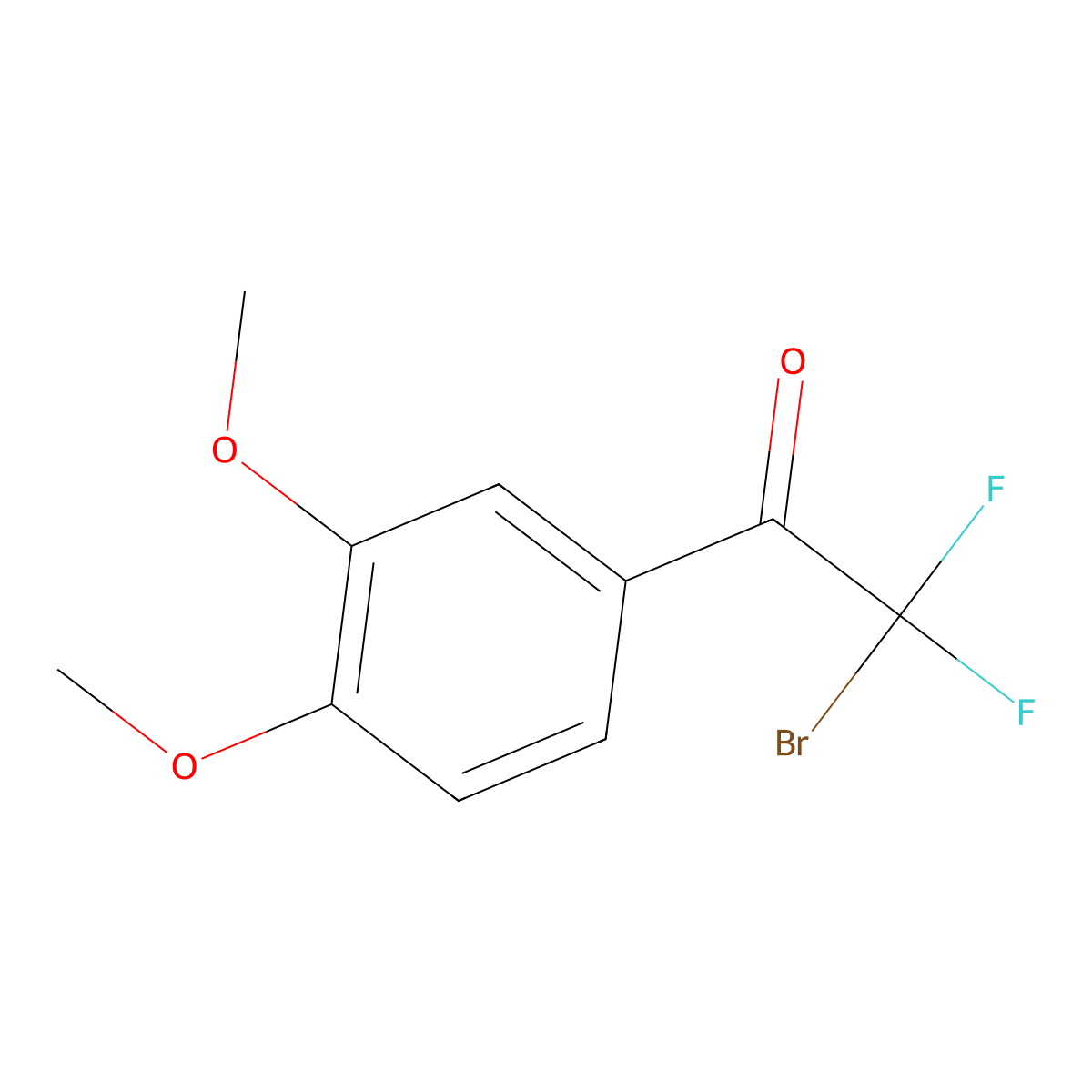 2-Bromo-2,2-difluoro-1-(3,4-dimethoxyphenyl)ethanone molecular structure, CAS 1802650-70-9
