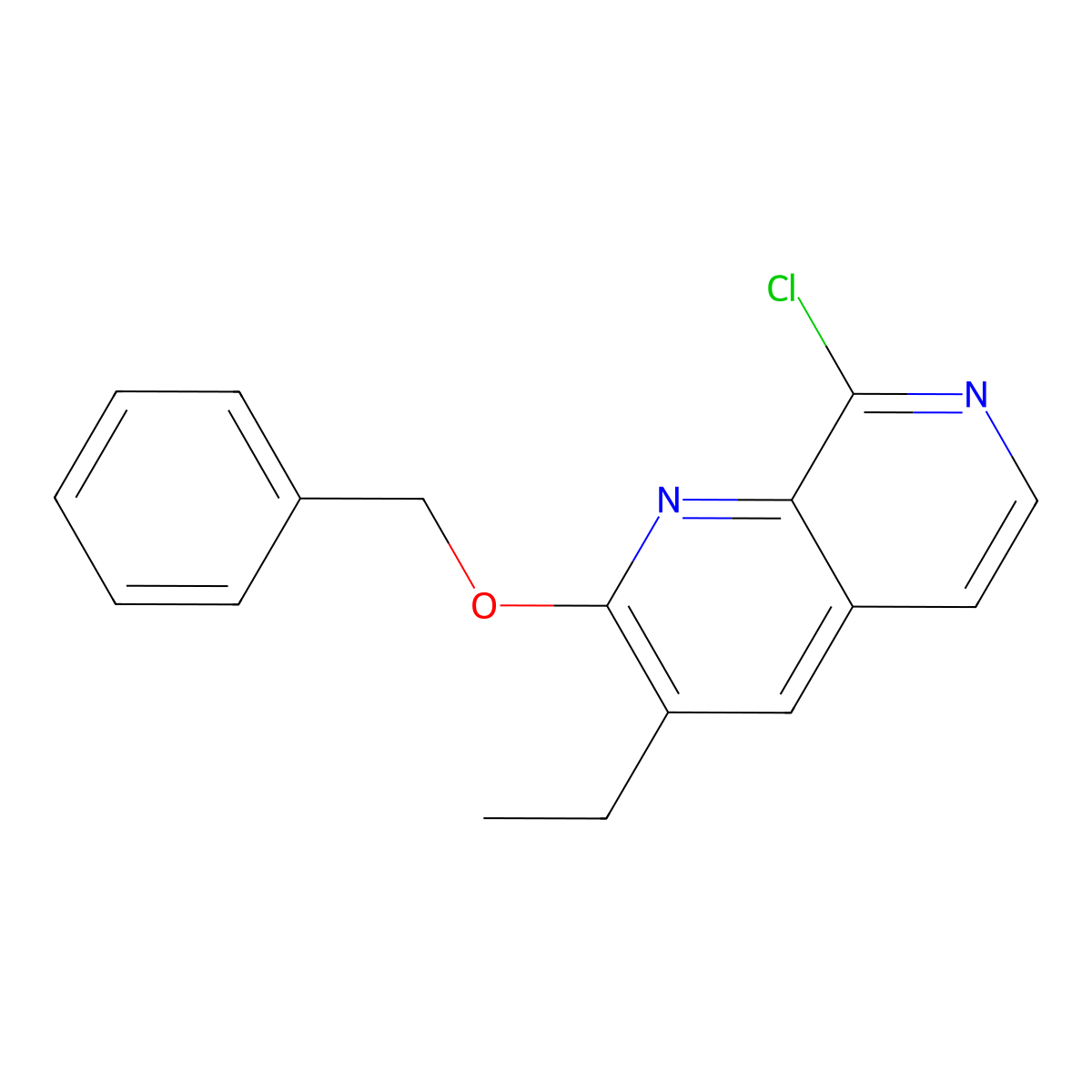 2-(Benzyloxy)-8-chloro-3-ethyl-1,7-naphthyridine molecular structure, CAS 1802675-88-2