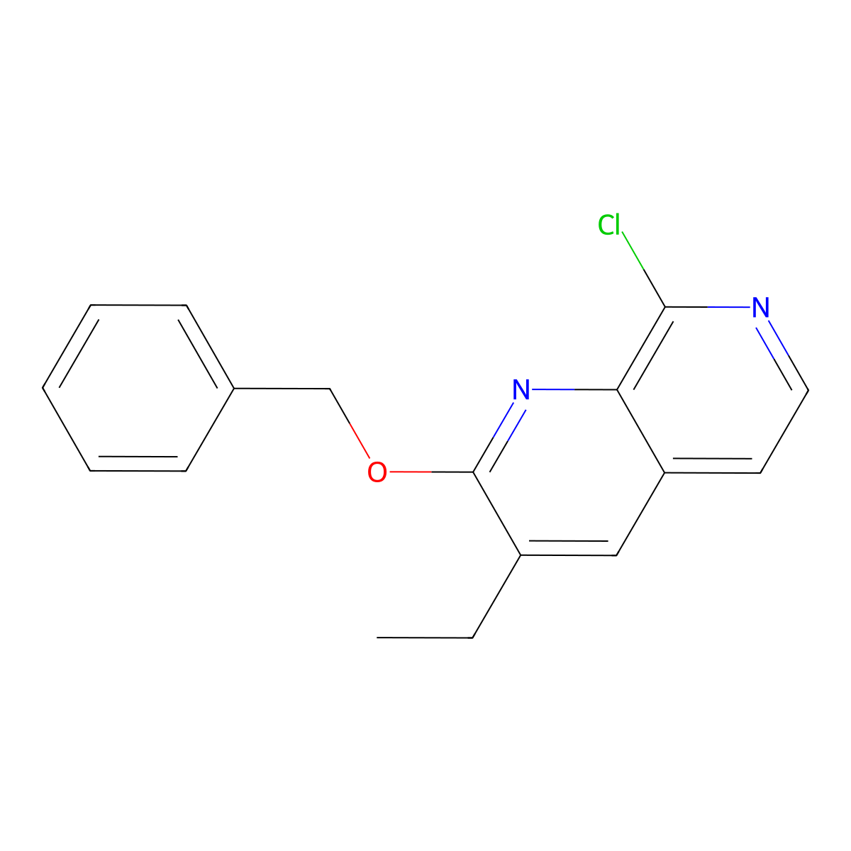 2-(Benzyloxy)-8-chloro-3-ethyl-1,7-naphthyridine molecular structure, CAS 1802675-88-2