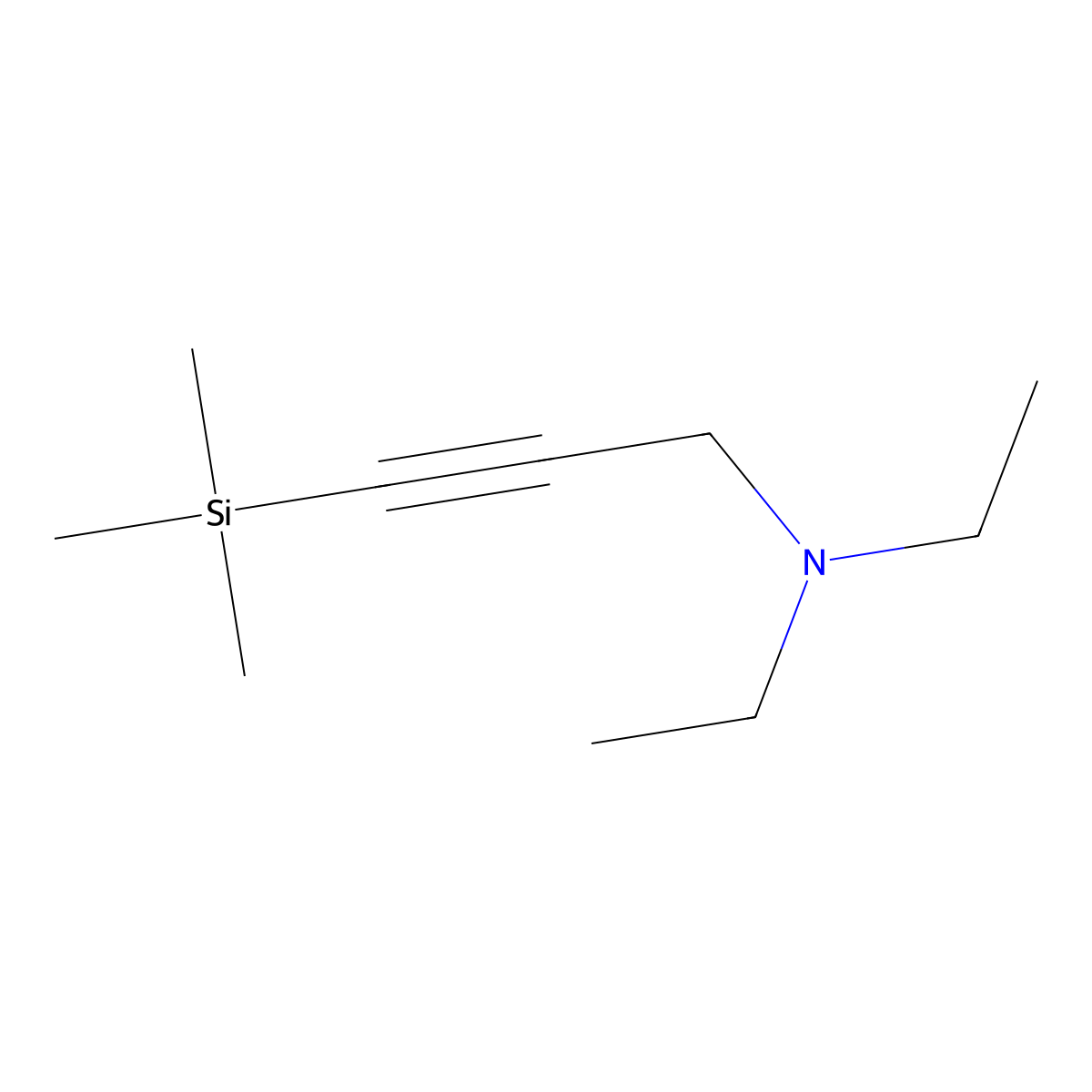 N,N-diethyl-3-trimethylsilylprop-2-yn-1-amine molecular structure, CAS 18027-16-2
