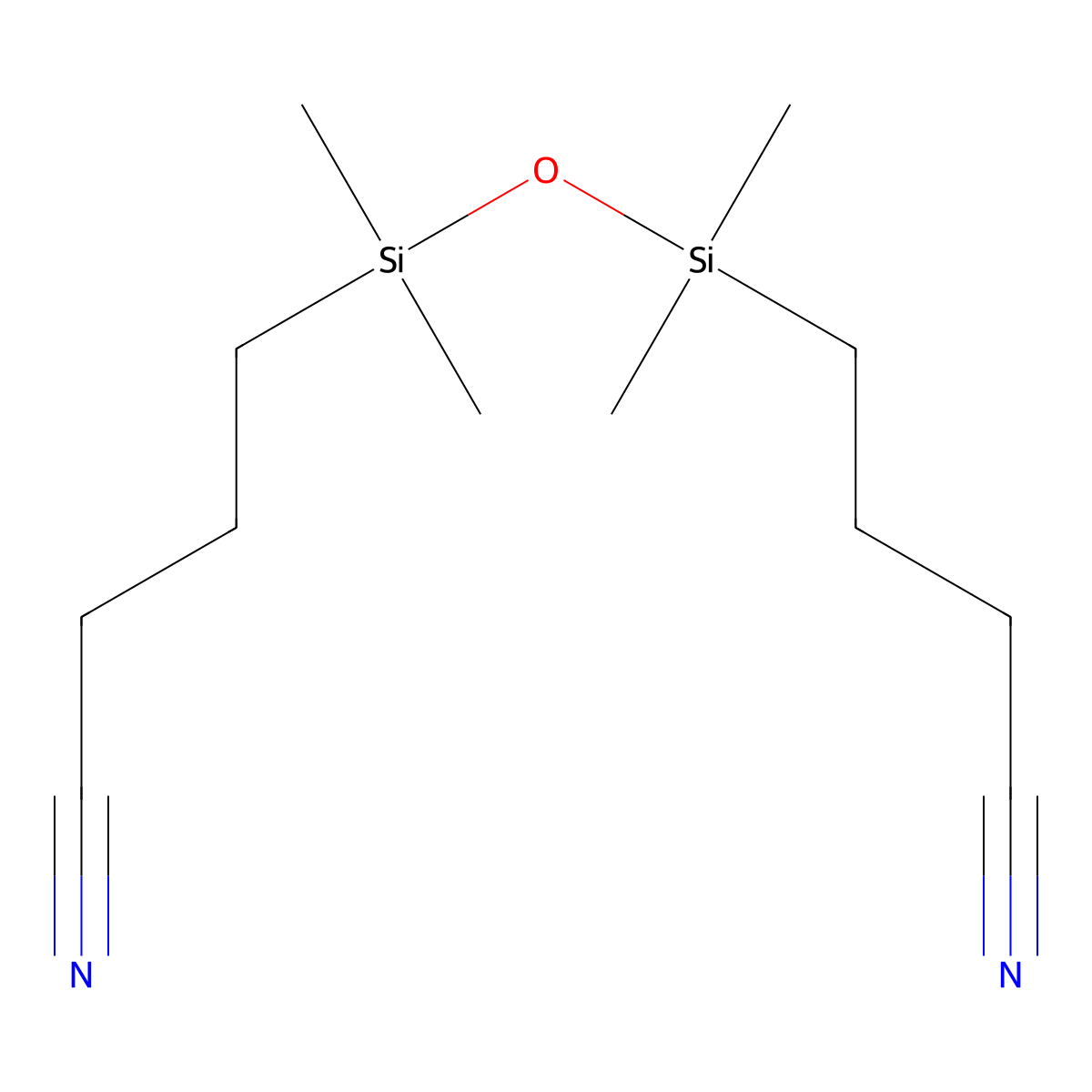 1,3-Bis(3-cyanopropyl)tetramethyldisiloxane molecular structure, CAS 18027-80-0