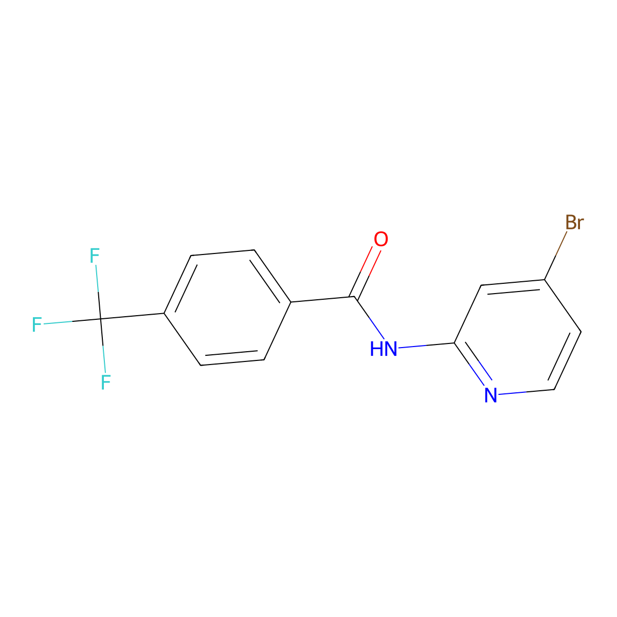 N-(4-bromo-2-pyridinyl)-4-(trifluoromethyl)benzamide molecular structure, CAS 1802704-18-2