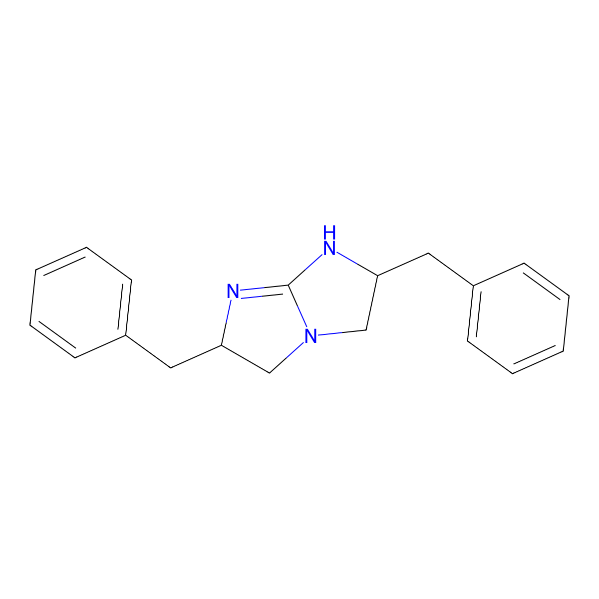 (2R,6R)-2,6-Dibenzyl-2,3,5,6-tetrahydro-1H-imidazo[1,2-a]imidazole molecular structure, CAS 1802738-00-6