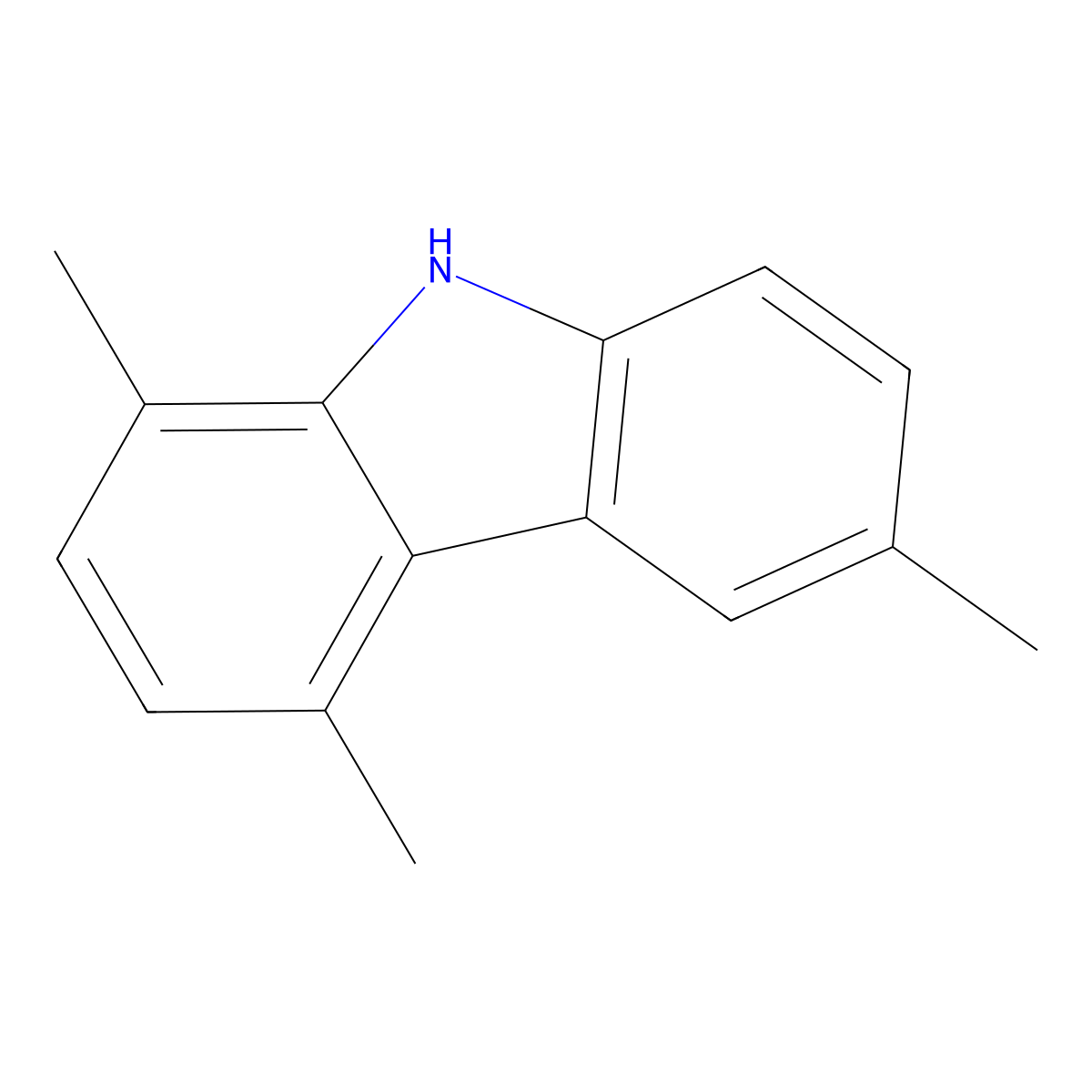 9H-Carbazole, 1,4,6-trimethyl- molecular structure, CAS 18028-56-3