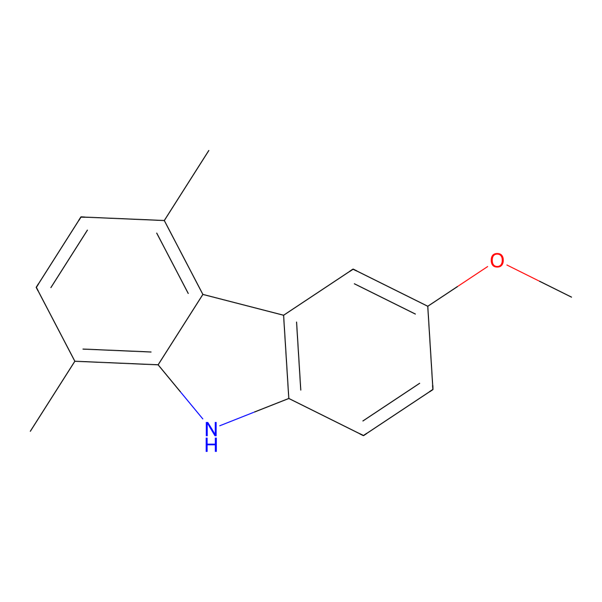 6-methoxy-1,4-dimethyl-9H-carbazole molecular structure, CAS 18028-57-4