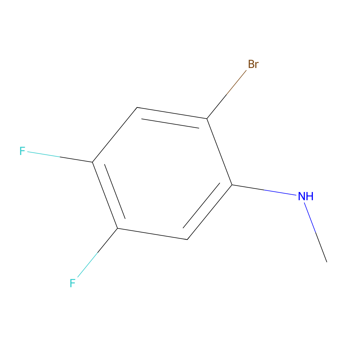2-bromo-4,5-difluoro-N-methylaniline molecular structure, CAS 1802815-27-5
