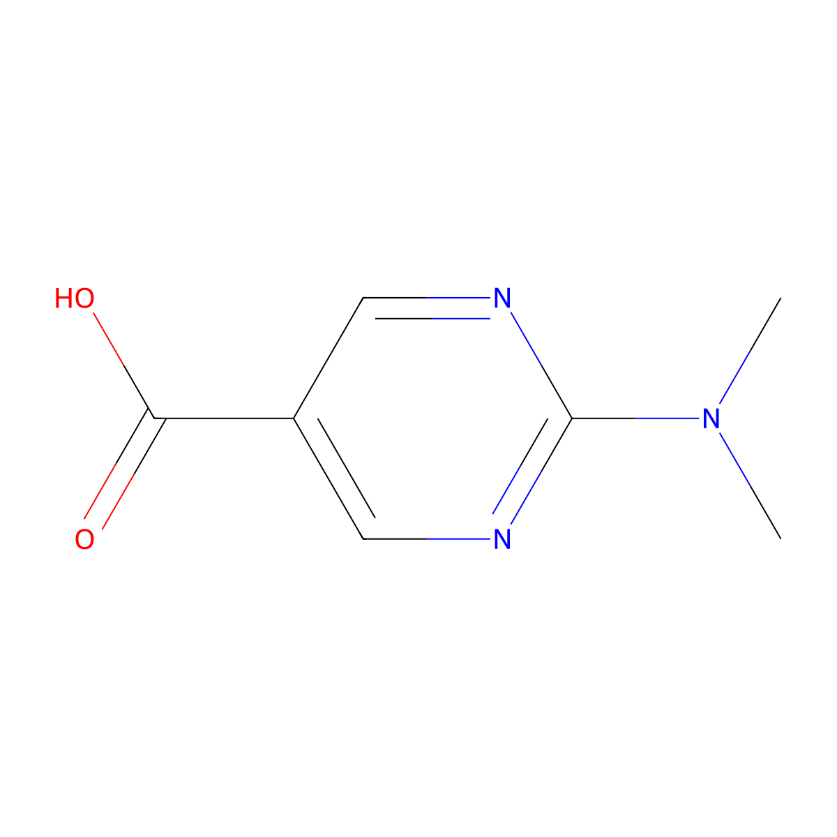 2-Dimethylamino-pyrimidine-5-carboxylic acid molecular structure, CAS 180283-66-3