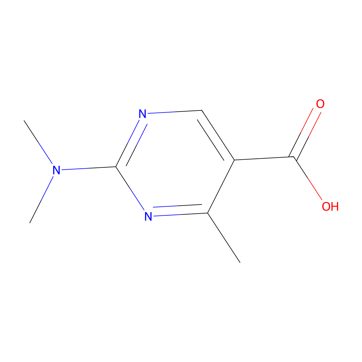 2-(Dimethylamino)-4-methylpyrimidine-5-carboxylic acid molecular structure, CAS 180283-68-5