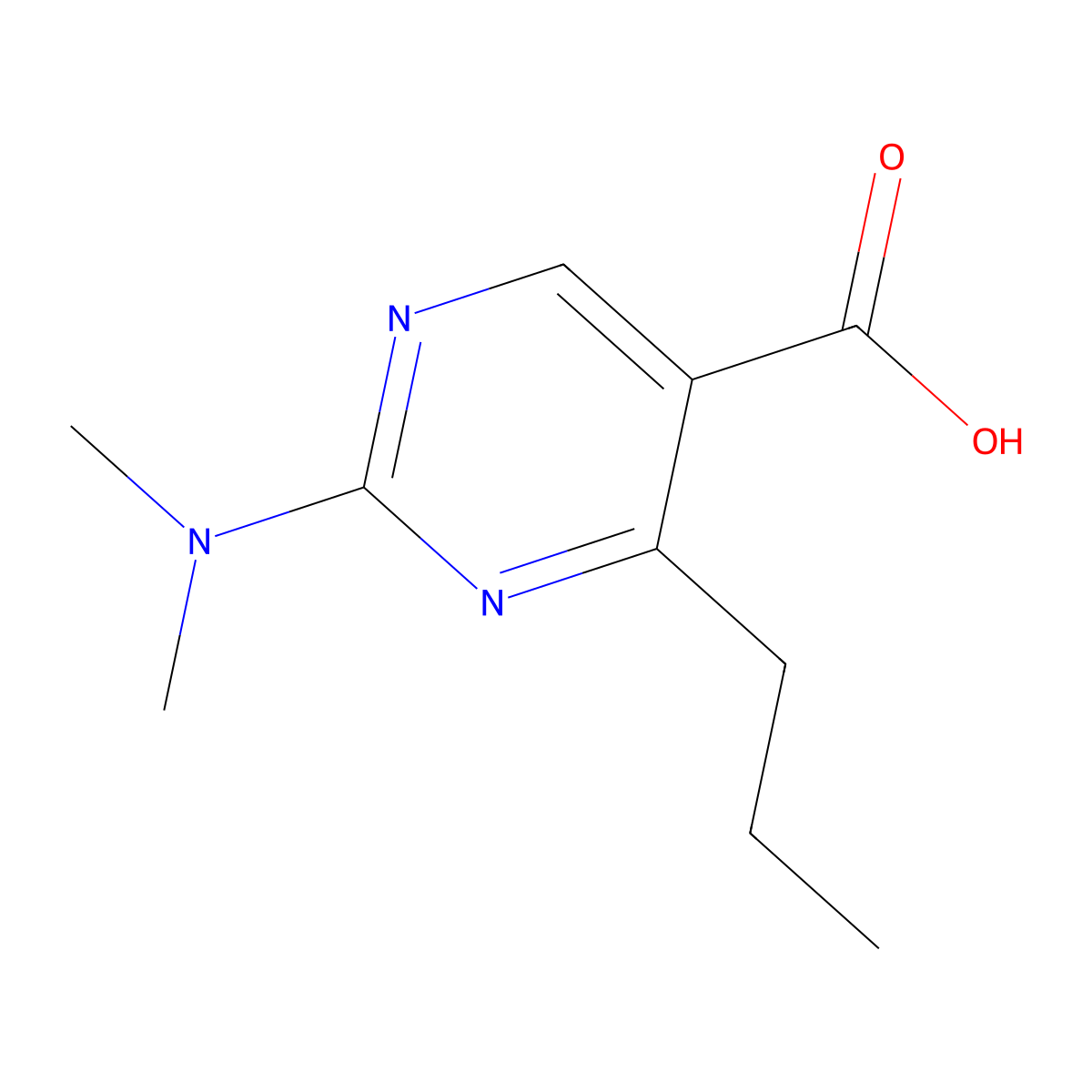 2-(Dimethylamino)-4-propylpyrimidine-5-carboxylic acid molecular structure, CAS 180283-74-3