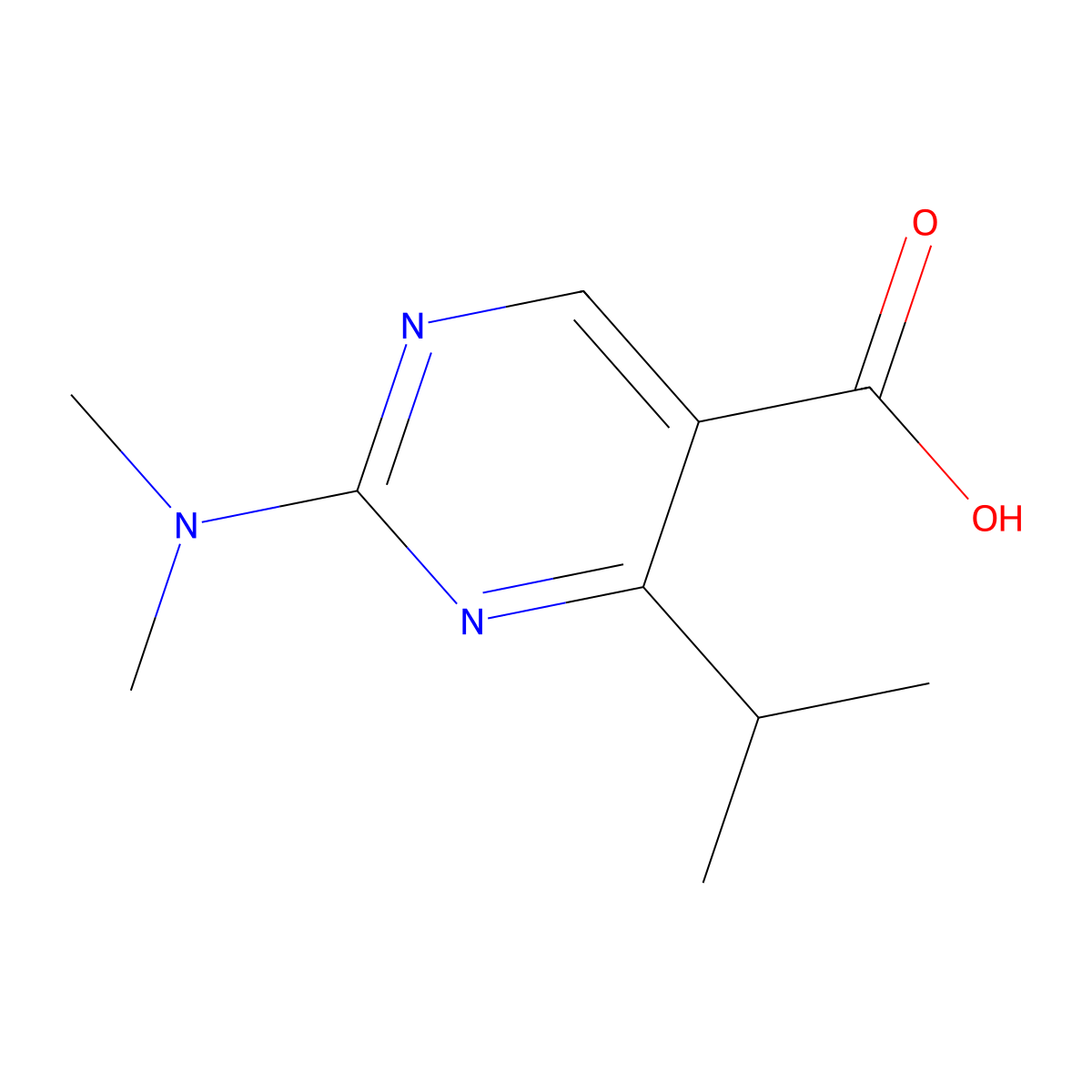 2-(Dimethylamino)-4-(propan-2-yl)pyrimidine-5-carboxylic acid molecular structure, CAS 180283-76-5
