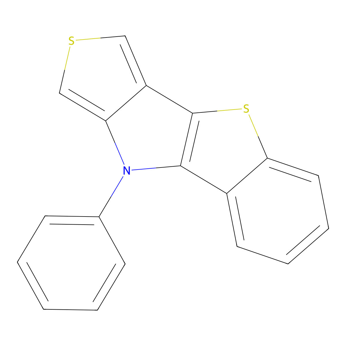 9H-9-Phenyl-benzo[4,5]thieno[3,2-b]thieno[3,4-d]pyrrole molecular structure, CAS 1802844-27-4