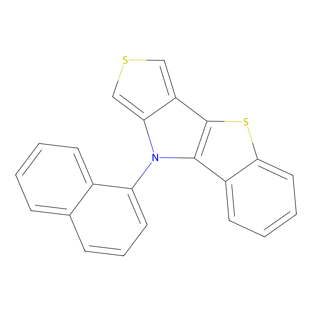 9H-9-(2-Naphthyl)-benzo[4,5]thieno[3,2-b]thieno[3,4-d]pyrrole molecular structure, CAS 1802844-31-0