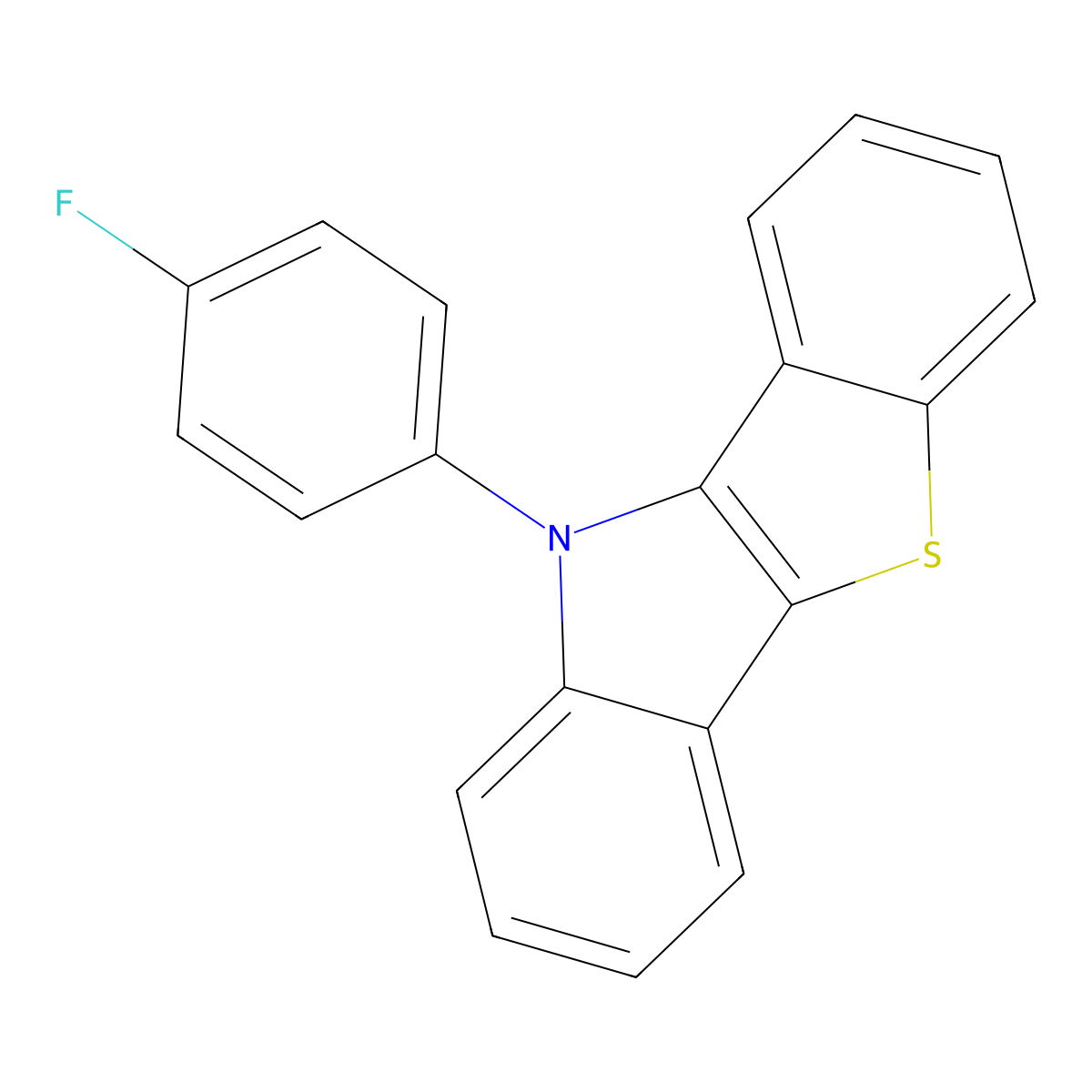 10H-10-(4-Fluorophenyl)-benzo[4,5]thieno[3,2-b]indole molecular structure, CAS 1802844-34-3