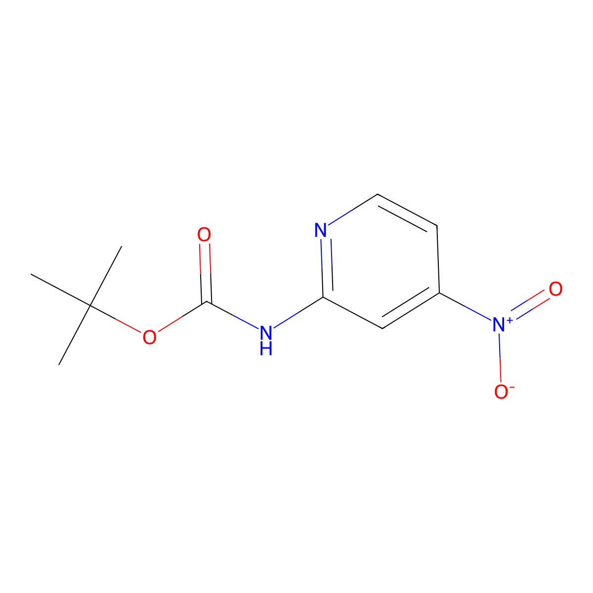 Tert-butyl (4-nitropyridin-2-YL)carbamate molecular structure, CAS 1802860-06-5