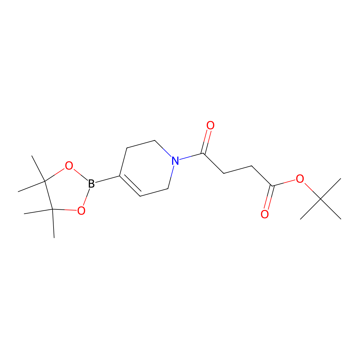 O=C(Ccc(=O)OC(C)(C)C)N1ccc(=CC1)B1OC(C(O1)(C)C)(C)C molecular structure, CAS 1802892-47-2