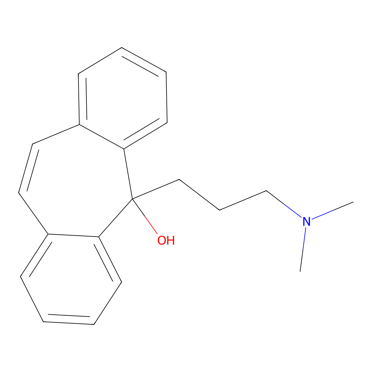 5-(3-(Dimethylamino)propyl)-5H-dibenzo(a,d)-cyclohepten-5-ol molecular structure, CAS 18029-54-4