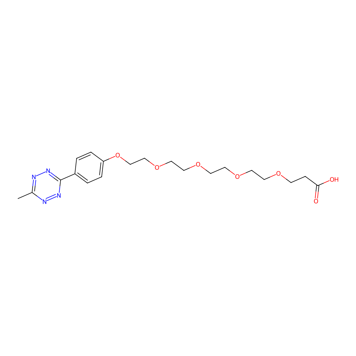 Methyltetrazine-PEG4-Acid molecular structure, CAS 1802907-91-0