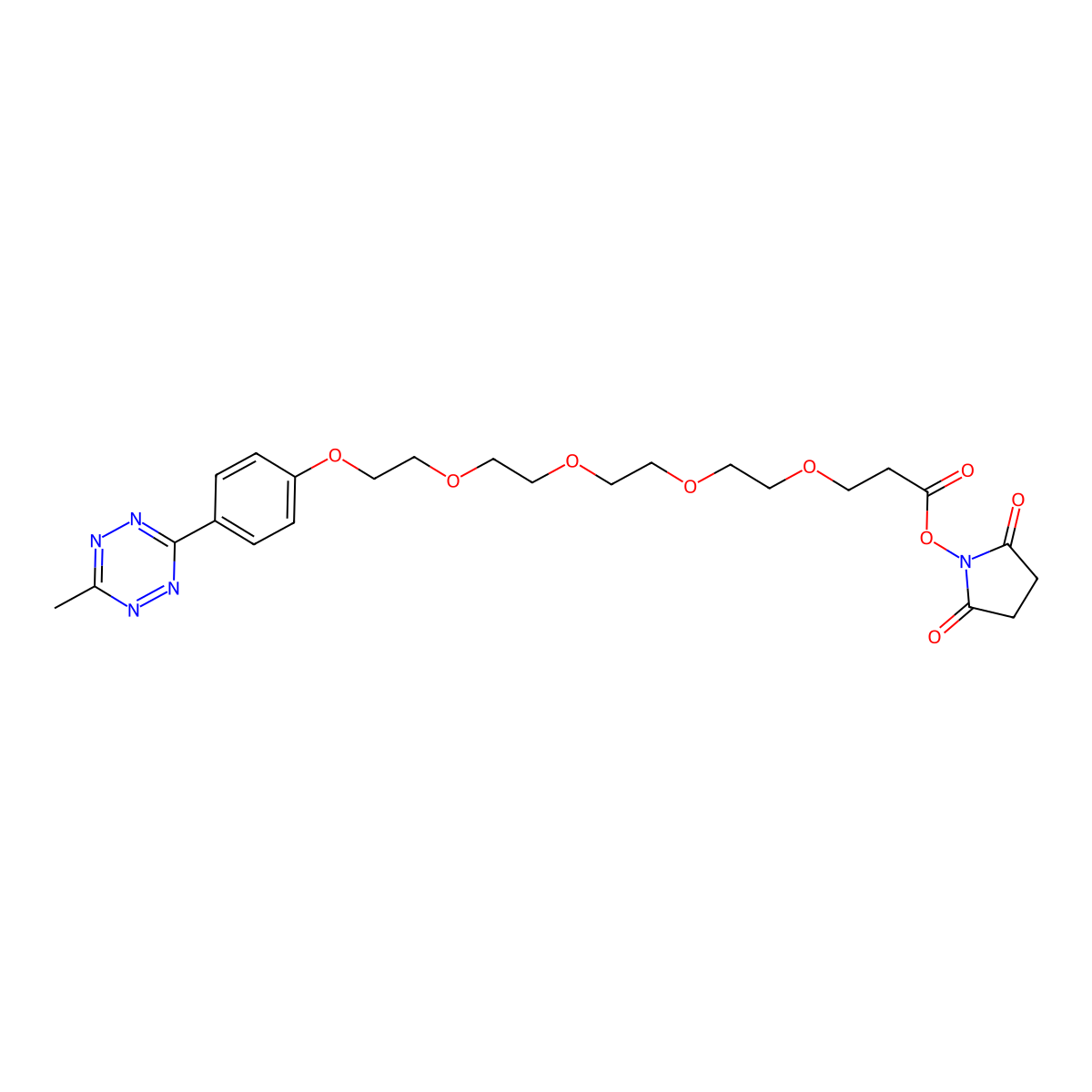 Methyltetrazine-PEG4-NHS Ester molecular structure, CAS 1802907-92-1