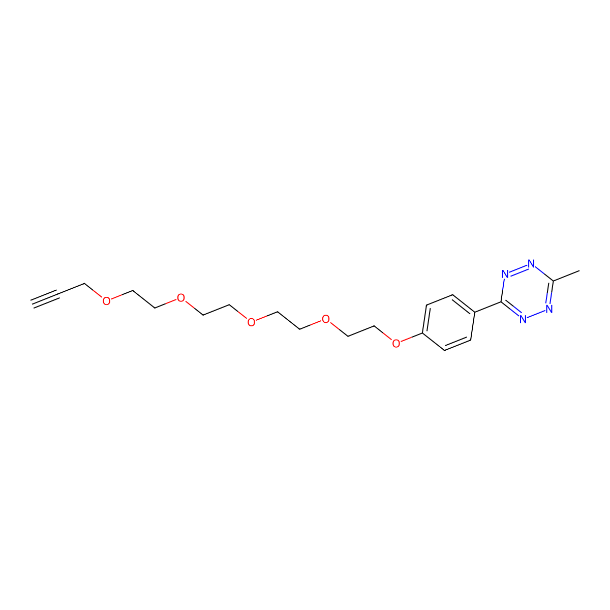 Methyltetrazine-PEG5-Alkyne molecular structure, CAS 1802907-97-6