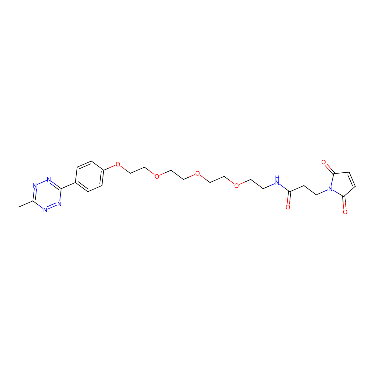 Methyltetrazine-PEG4-Maleimide molecular structure, CAS 1802908-02-6