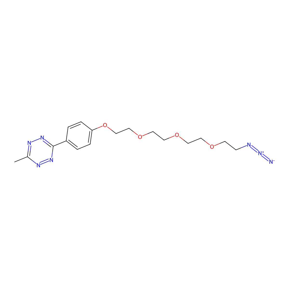 Methyltetrazine-PEG4-Azide molecular structure, CAS 1802908-04-8