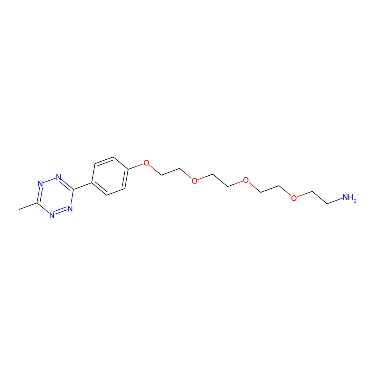 Methyltetrazine-PEG4-Amine molecular structure, CAS 1802908-05-9