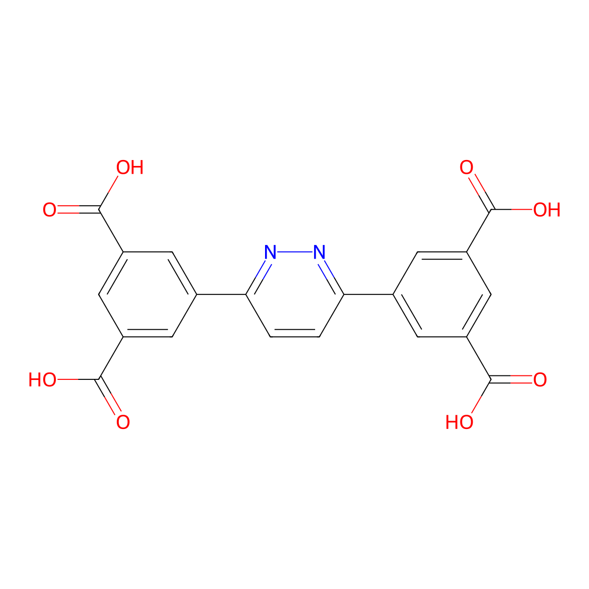 5,5'-(Pyridazine-3,6-diyl)diisophthalic acid molecular structure, CAS 1802909-94-9