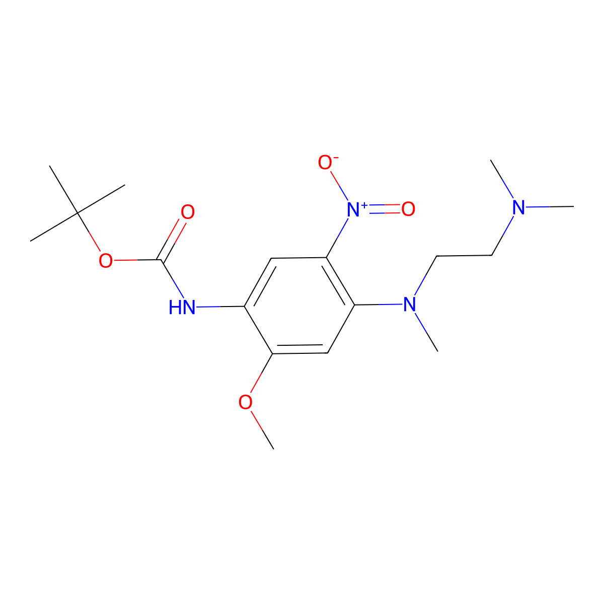 N1-Boc-N4-[2-(dimethylamino)ethyl]-2-methoxy-N4-methyl-5-nitro-1,4-benzenediamine molecular structure, CAS 1802924-14-6