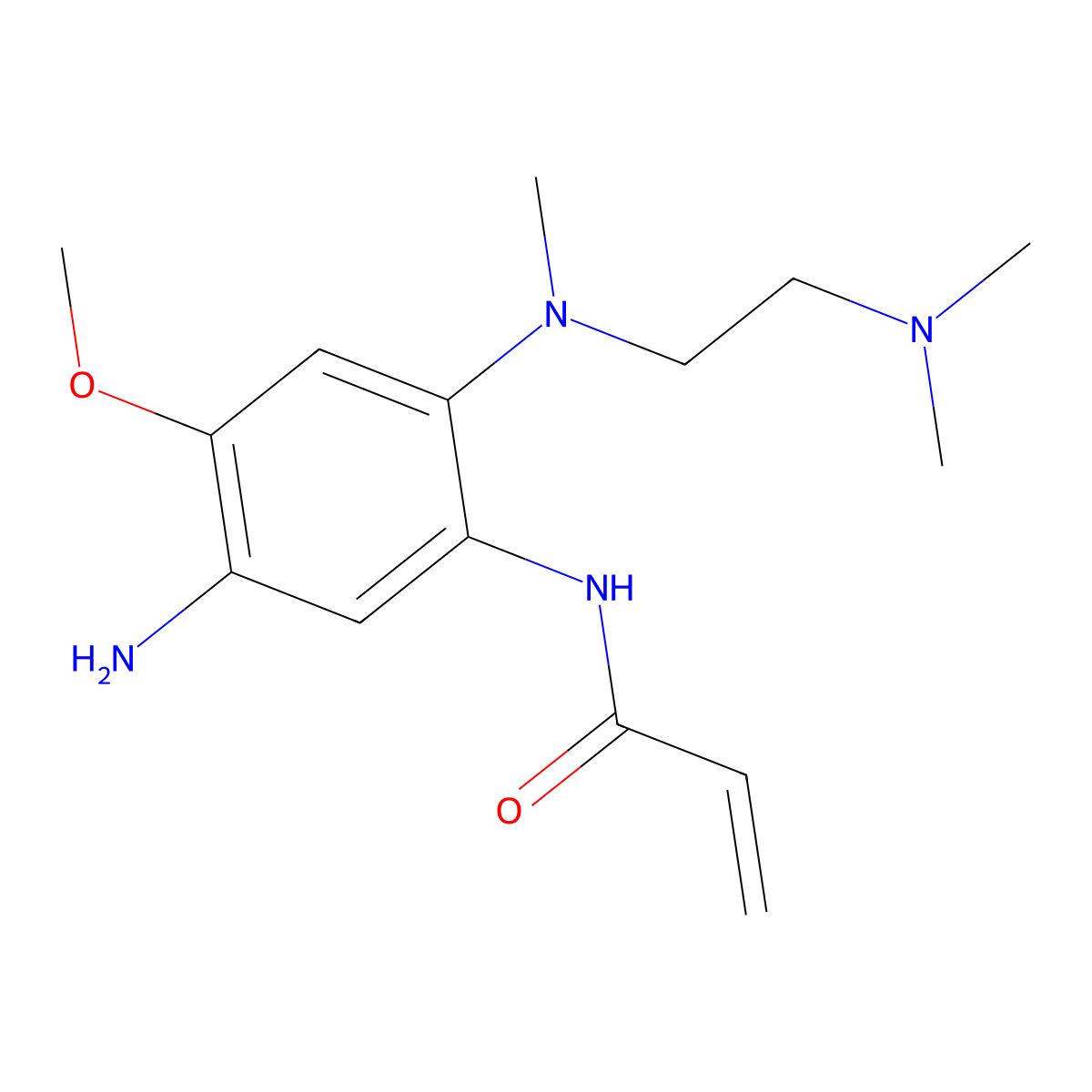 N-(5-Amino-2-((2-(dimethylamino)ethyl)(methyl)amino)-4-methoxyphenyl)acrylamide molecular structure, CAS 1802924-16-8