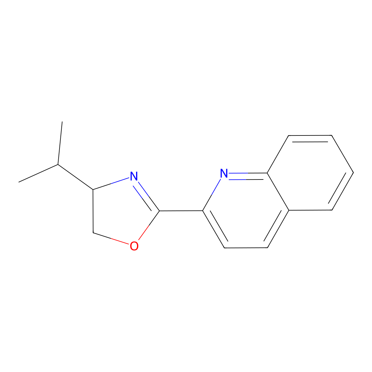 4-Isopropyl-2-(quinolin-2-yl)-4,5-dihydrooxazole molecular structure, CAS 1802928-40-0