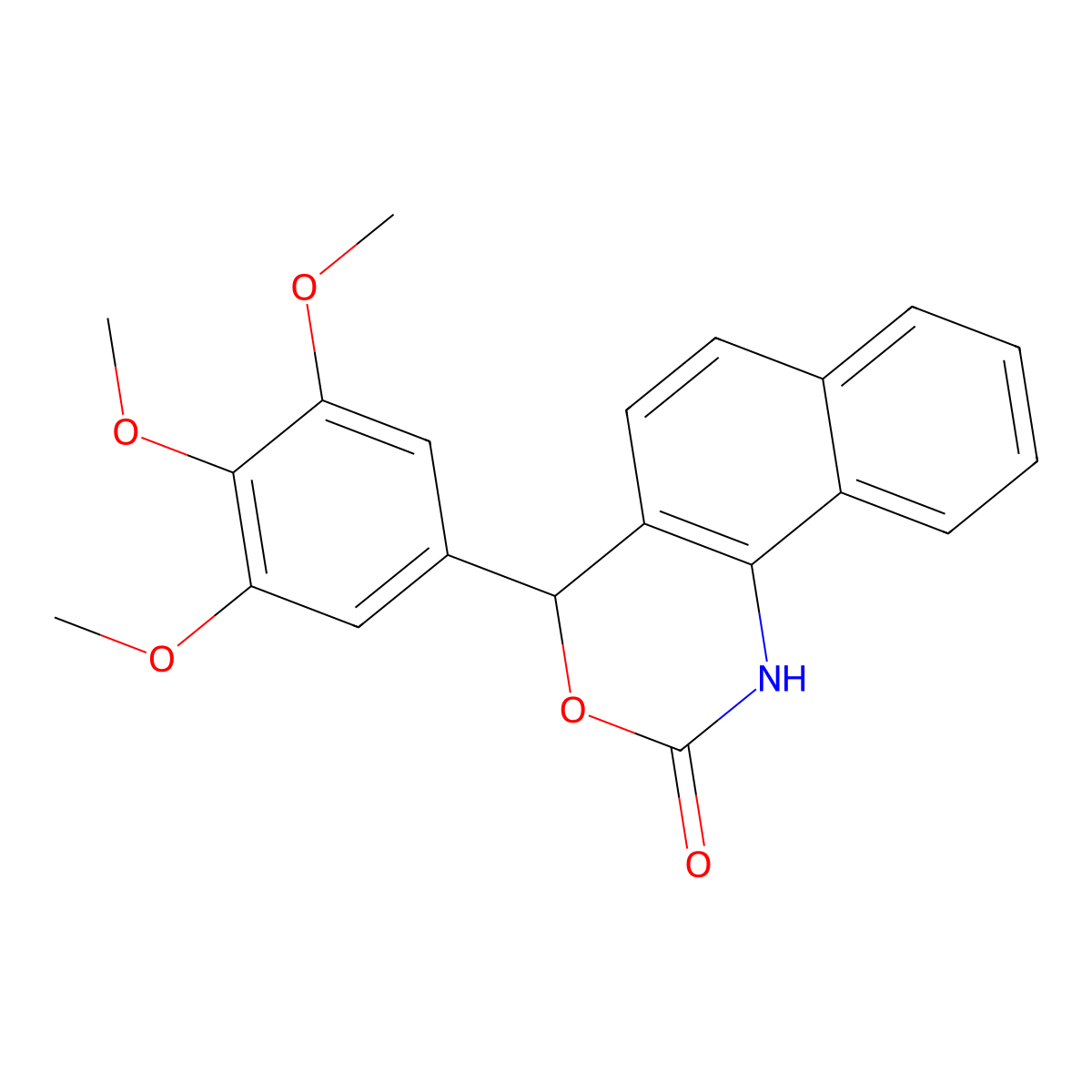 4-(3,4,5-Trimethoxyphenyl)-1,4-dihydrobenzo[h][3,1]benzoxazin-2-one molecular structure, CAS 1802937-26-3
