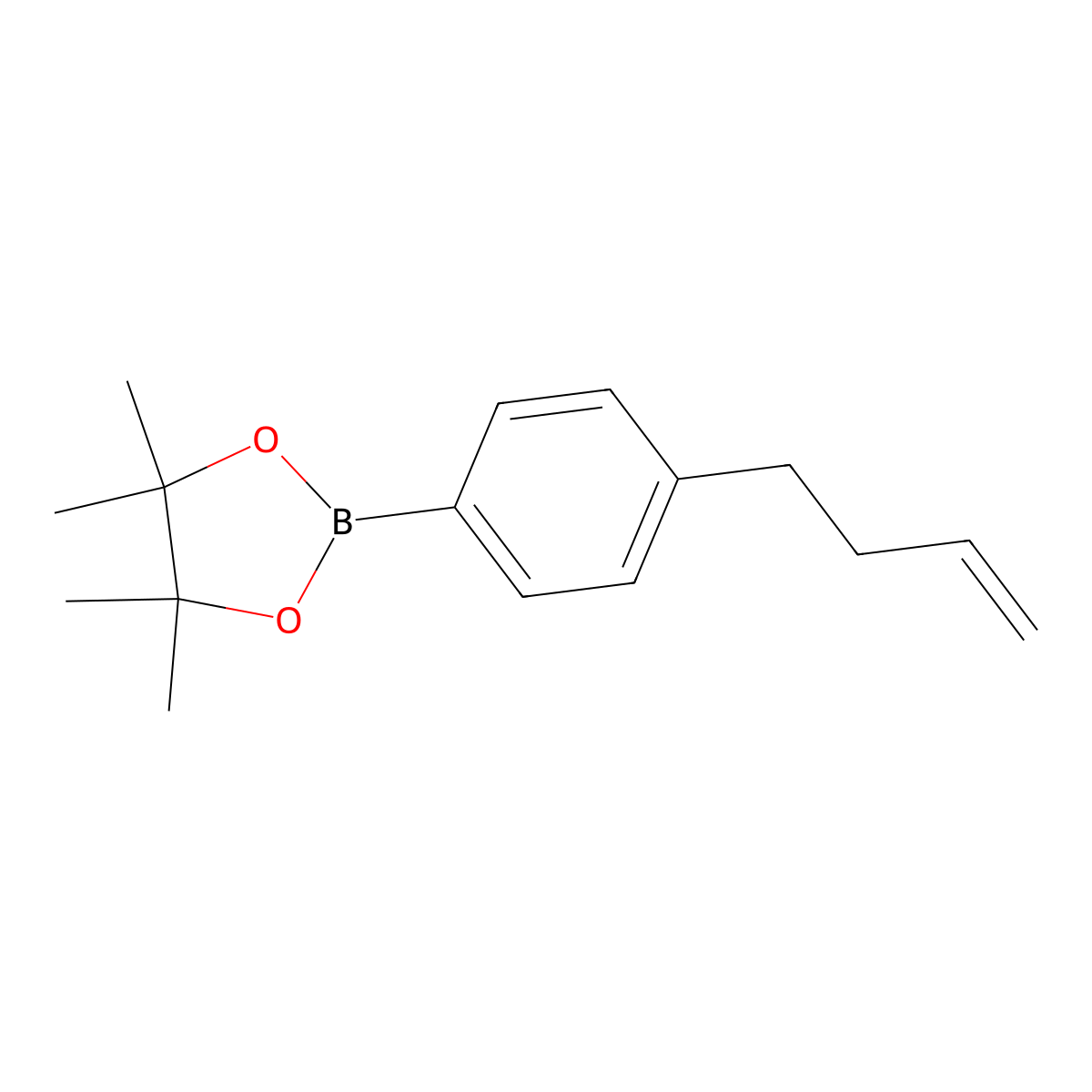 2-[4-(But-3-en-1-yl)phenyl]-4,4,5,5-tetramethyl-1,3,2-dioxaborolane molecular structure, CAS 1802939-35-0