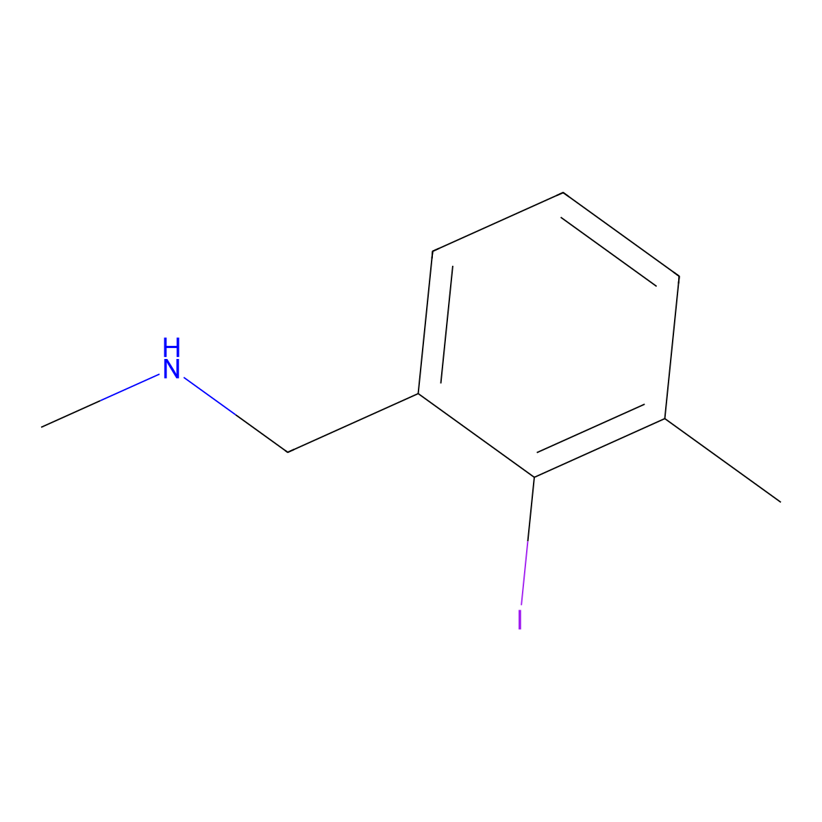 1-(2-Iodo-3-methylphenyl)-N-methylmethanamine molecular structure, CAS 180295-58-3