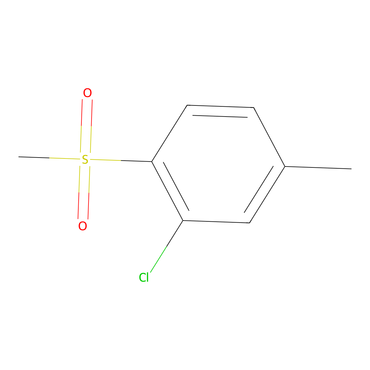 2-Chloro-4-methyl-1-(methylsulfonyl)benzene molecular structure, CAS 180297-53-4