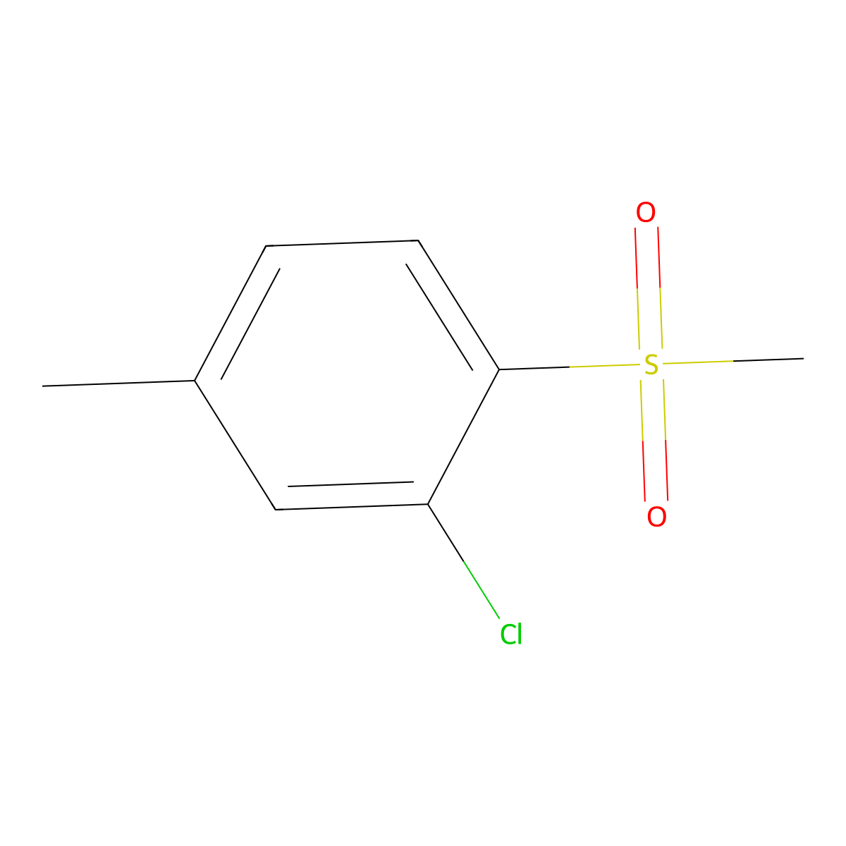 2-Chloro-4-methyl-1-(methylsulfonyl)benzene molecular structure, CAS 180297-53-4