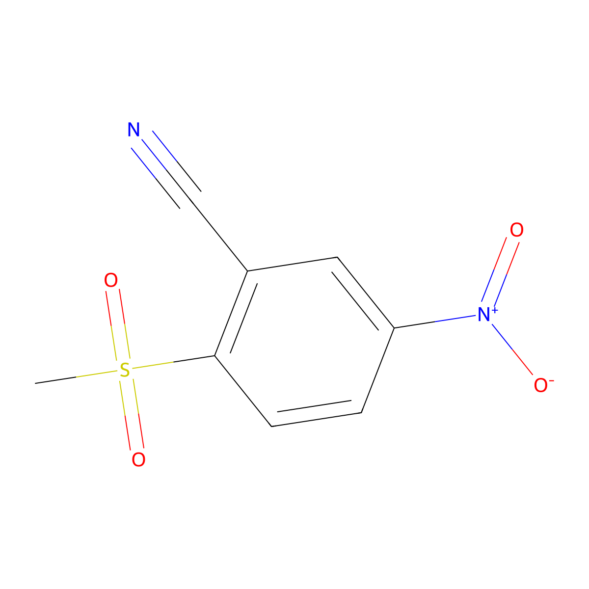 2-Methanesulfonyl-5-nitrobenzonitrile molecular structure, CAS 180297-57-8