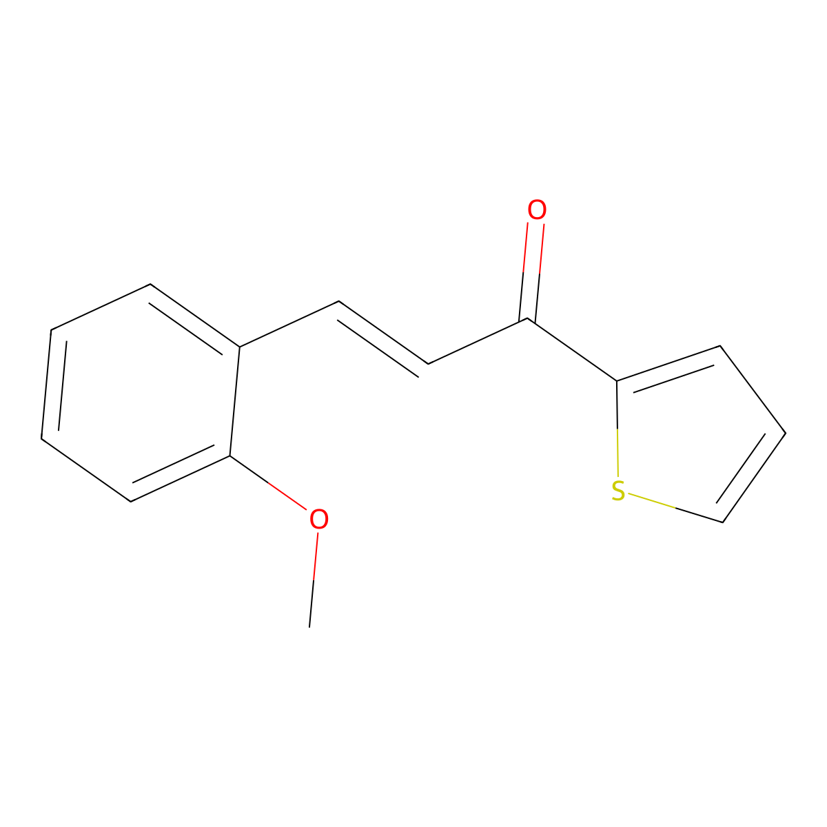 (2E)-3-(2-methoxyphenyl)-1-(thiophen-2-yl)prop-2-en-1-one molecular structure, CAS 180298-05-9