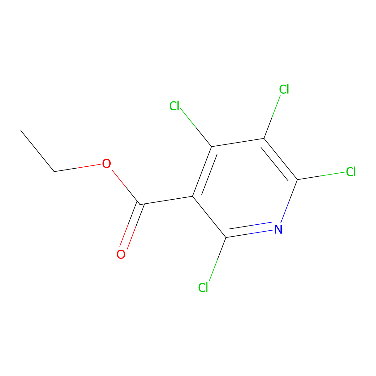 Ethyl 2,4,5,6-tetrachloronicotinate molecular structure, CAS 180298-66-2