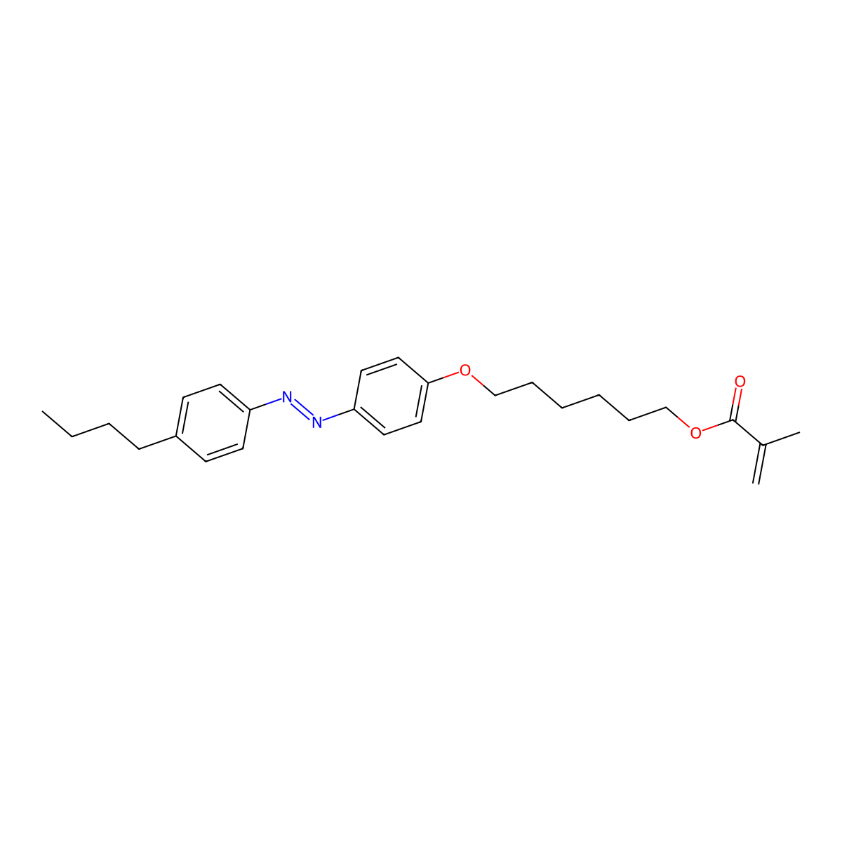 6-(4-((4-Butylphenyl)diazenyl)phenoxy)hexyl methacrylate molecular structure, CAS 1802983-27-2