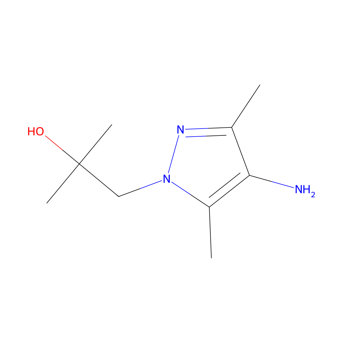 1-(4-Amino-3,5-dimethyl-1H-pyrazol-1-yl)-2-methylpropan-2-ol molecular structure, CAS 1802987-52-5