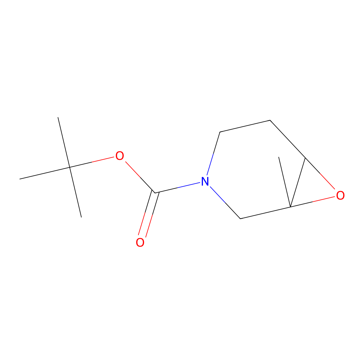 Tert-butyl 1-methyl-7-oxa-3-azabicyclo[4.1.0]heptane-3-carboxylate molecular structure, CAS 1802990-11-9
