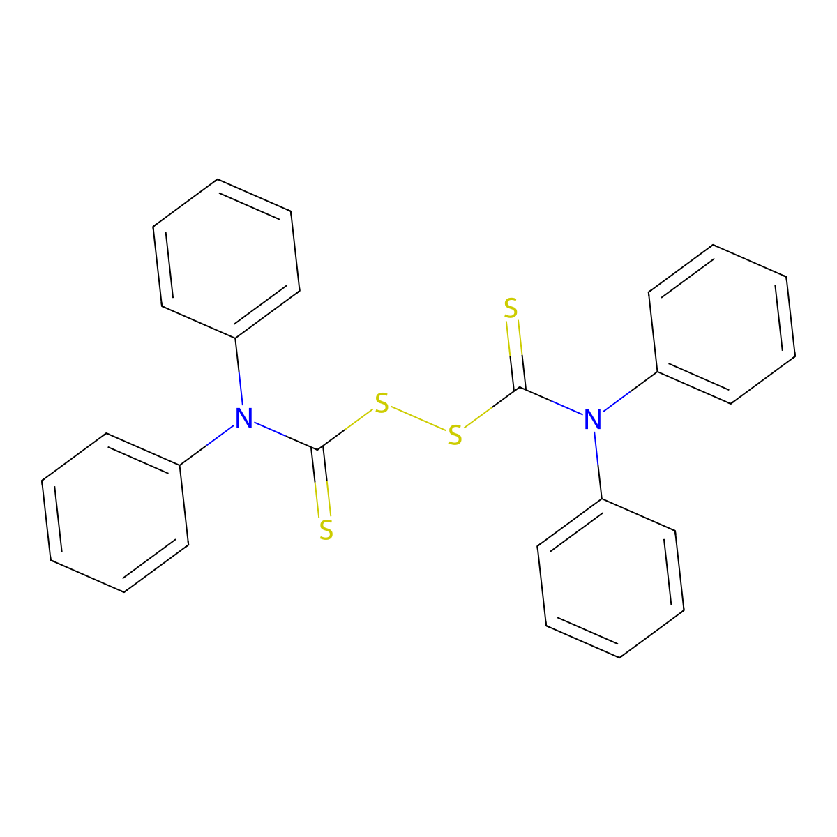 [{[(Diphenylcarbamothioyl)disulfanyl]carbothioyl}(phenyl)amino]benzene molecular structure, CAS 1803-24-3