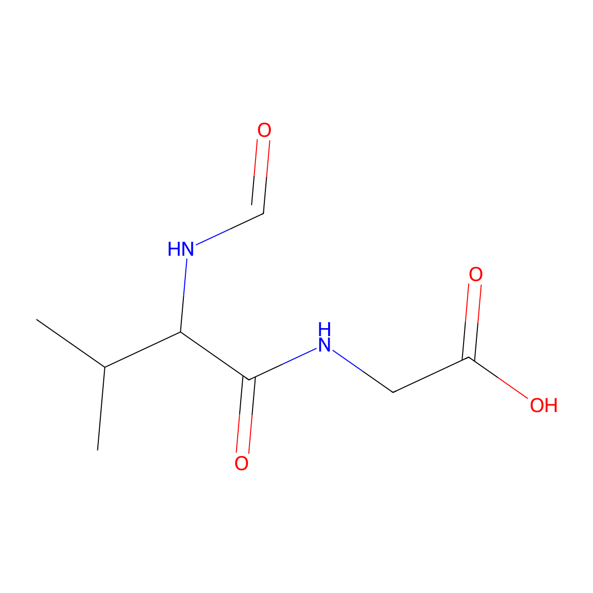 Glycine, N-(N-formyl-L-valyl)- molecular structure, CAS 1803-57-2
